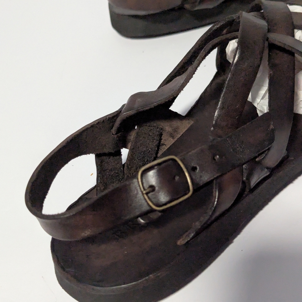 Brador Women's Luke Schuhe Dark Brown Leather Sandal Size 38.Made In Italy - Picture 6 of 15